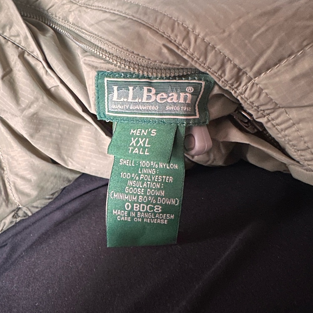 L.L. Bean Men's Olive Jacket XXL Tall